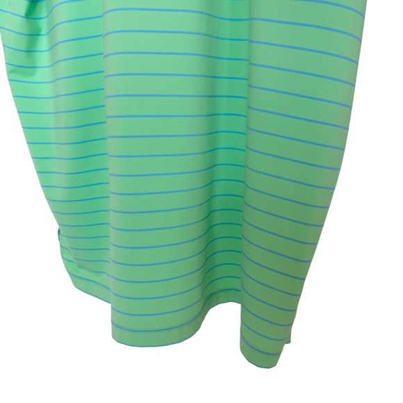 Peter Millar Men's XL Summer Comfort Green Striped Polo Shirt Short Sleeve Golf - Picture 7 of 11